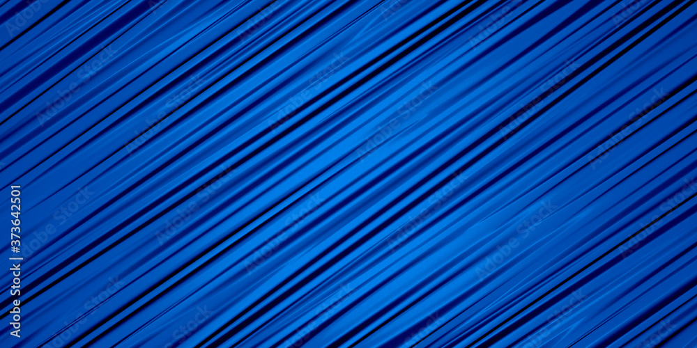 wellige stoff falten oder metall wellen in blau, schräg 45 grad diagonal laufend, horizontal im banner hintergrund design, aluminium oder chrom material, weiches licht und schatten - obrazy, fototapety, plakaty 