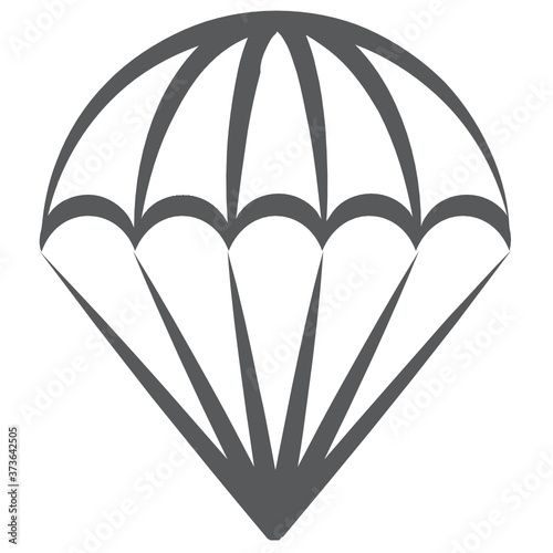 
Parachute to jump, fall or descend in line vector design 
