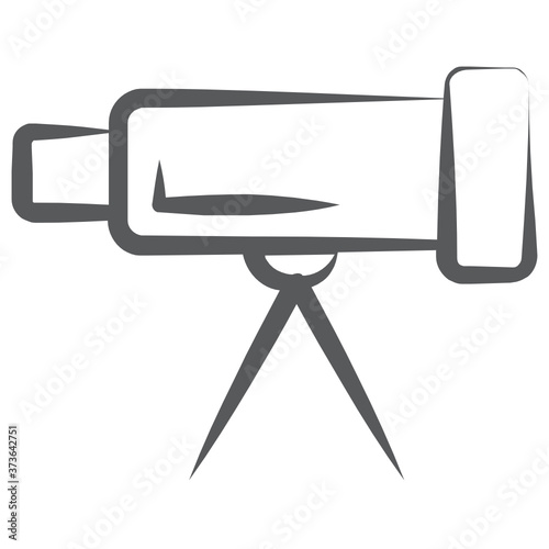 
A telescope icon in line design, astrophysics vector 
