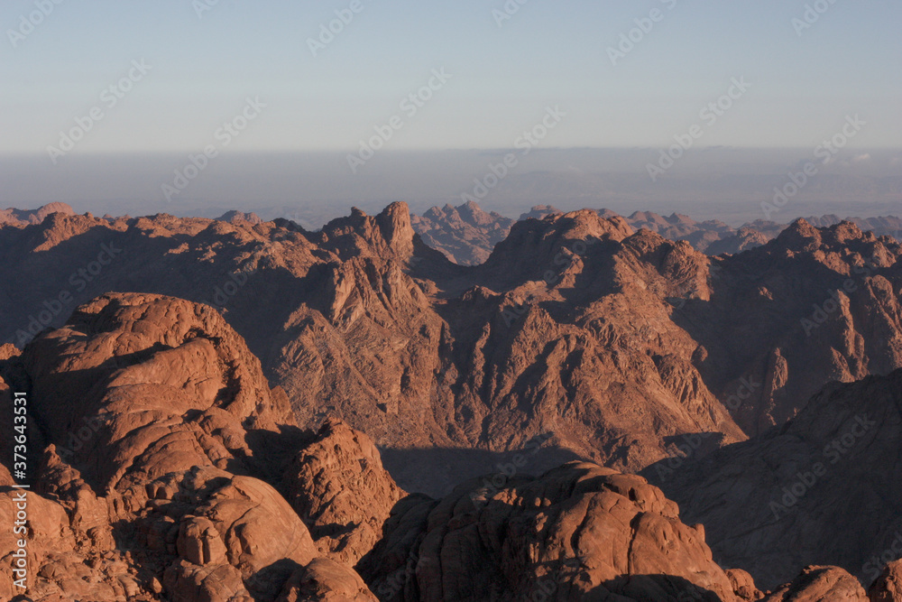
Panoramic view from Mount Moses in Egypt.
