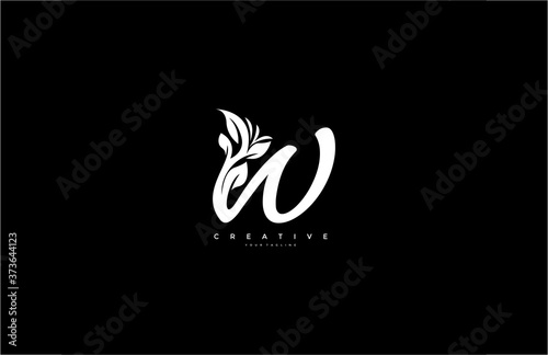 Capital Letter W Monogram Flourishes Logotype