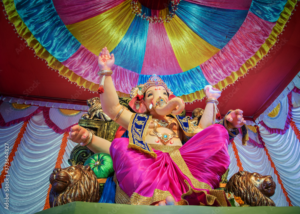 Ganesh Chaturthi religious festival in in india  closeup photos