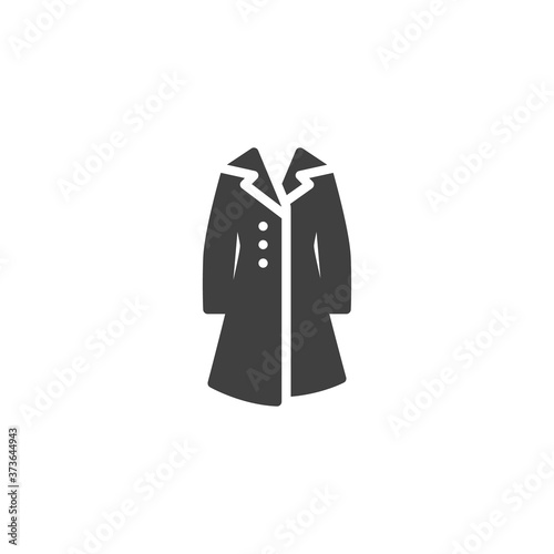 Women coat with collar vector icon. filled flat sign for mobile concept and web design. Winter coat glyph icon. Symbol, logo illustration. Vector graphics