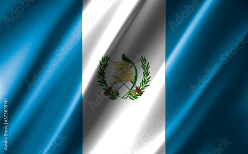 3D rendering of the waving flag Guatemala