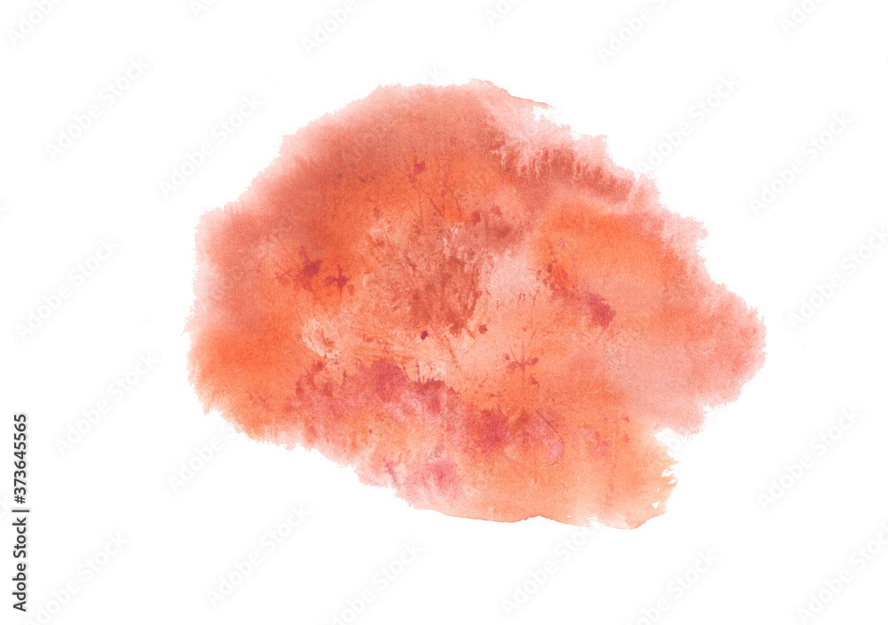 Abstract hand drawn Watercolor Background. Orange spot