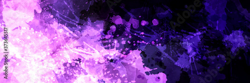 abstract colorful purple watercolor backgroud with splashes
