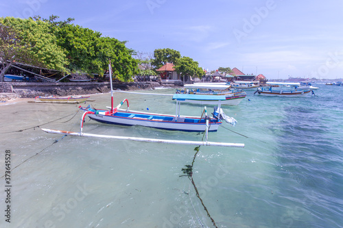 31 May 2017, Bali,Indonesia: Jukung Boat at Nusa Dua, Bali, Indonesia. photo