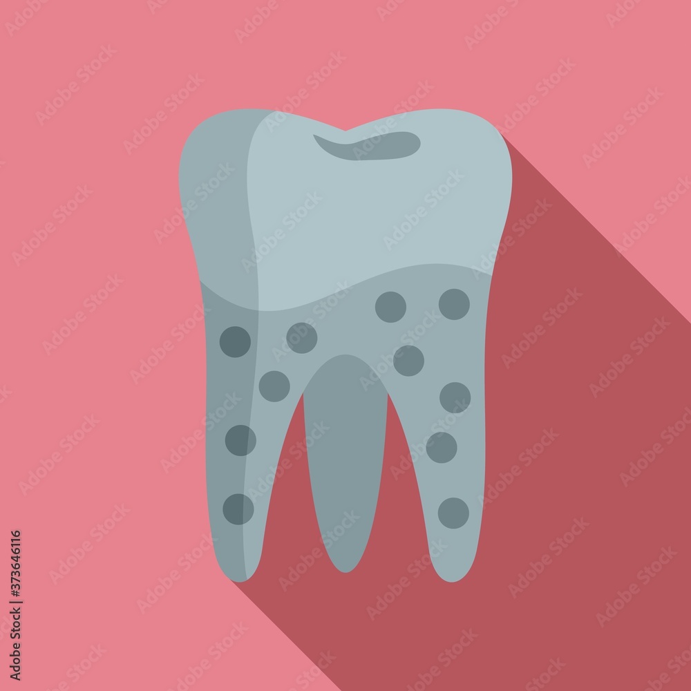 Tooth caries icon. Flat illustration of tooth caries vector icon for web design