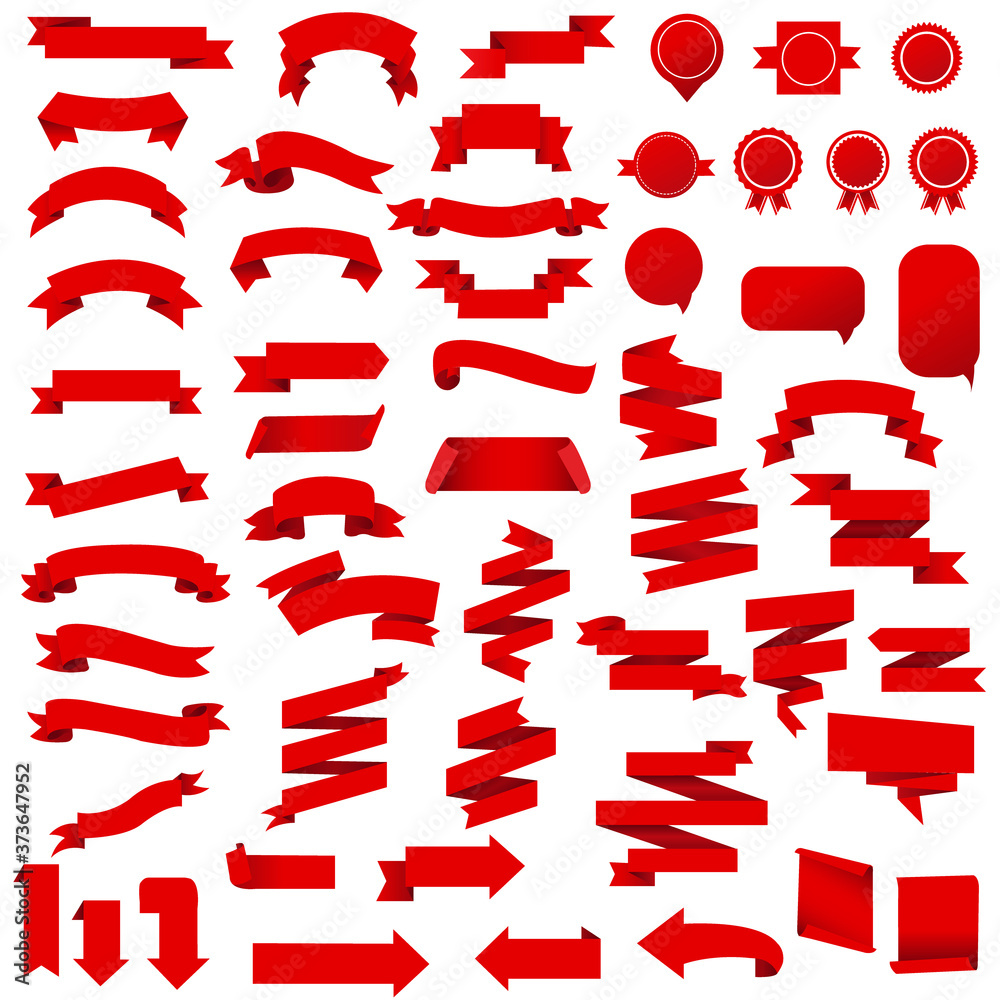 custom made wallpaper toronto digitalRed Ribbon Set Isolated White Background, Vector Illustration