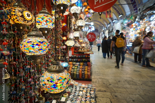 Cityscape of the grand bazaar in Istanbul, Turkey 