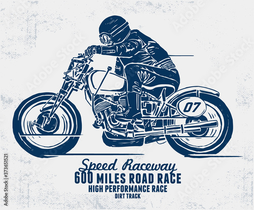 Motorcycle theme vector  typography and illustrations, for  t-shirt prints and other uses.