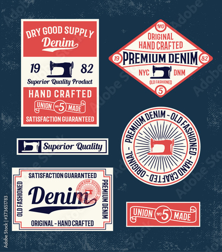 Vintage denim typography, for t-shirt prints and other uses.