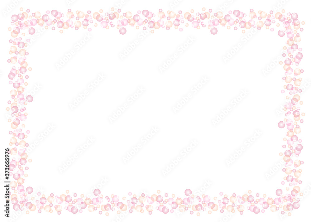 pink frame of bubbles