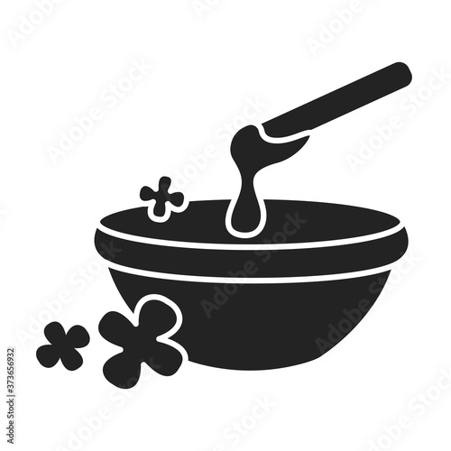 Hard cold waxing black glyph icon. Melted and applied on the skin where the hair needs to be removed. Pictogram for web page, mobile app, promo. UI UX GUI design element.