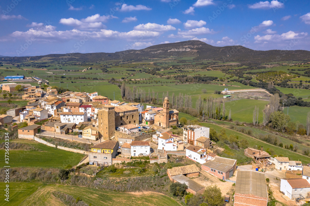 Aerial view of Typical spanish village
