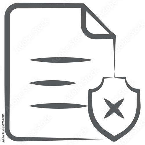 
Trendy icon of insecure file, linear vector 
