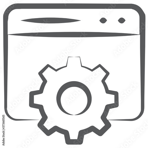 
Web setting icon style, gear with webpage 
