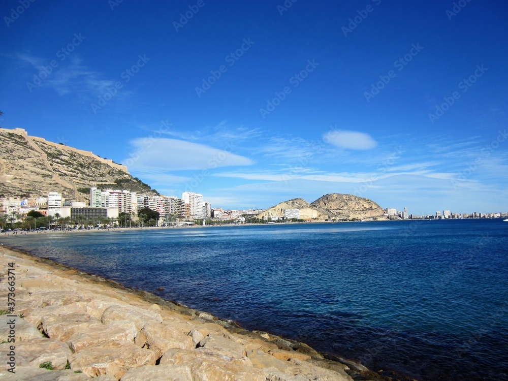 Alicante Spain and Mediterranean sea