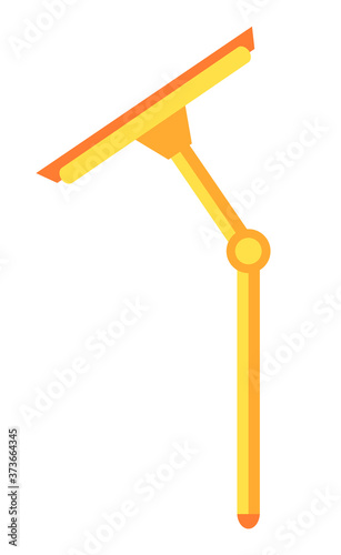 Wash glass window brush. Cartoon vector illustration of washing brush for window with long handle. Home cleaning tool, machine wash equipment isolated on white background. Household hygiene concept