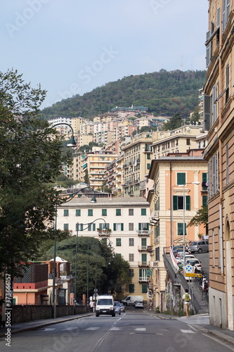 Detail from the streets of Genoa Italy. Genoa is sixth largest city in Italy. © otmman