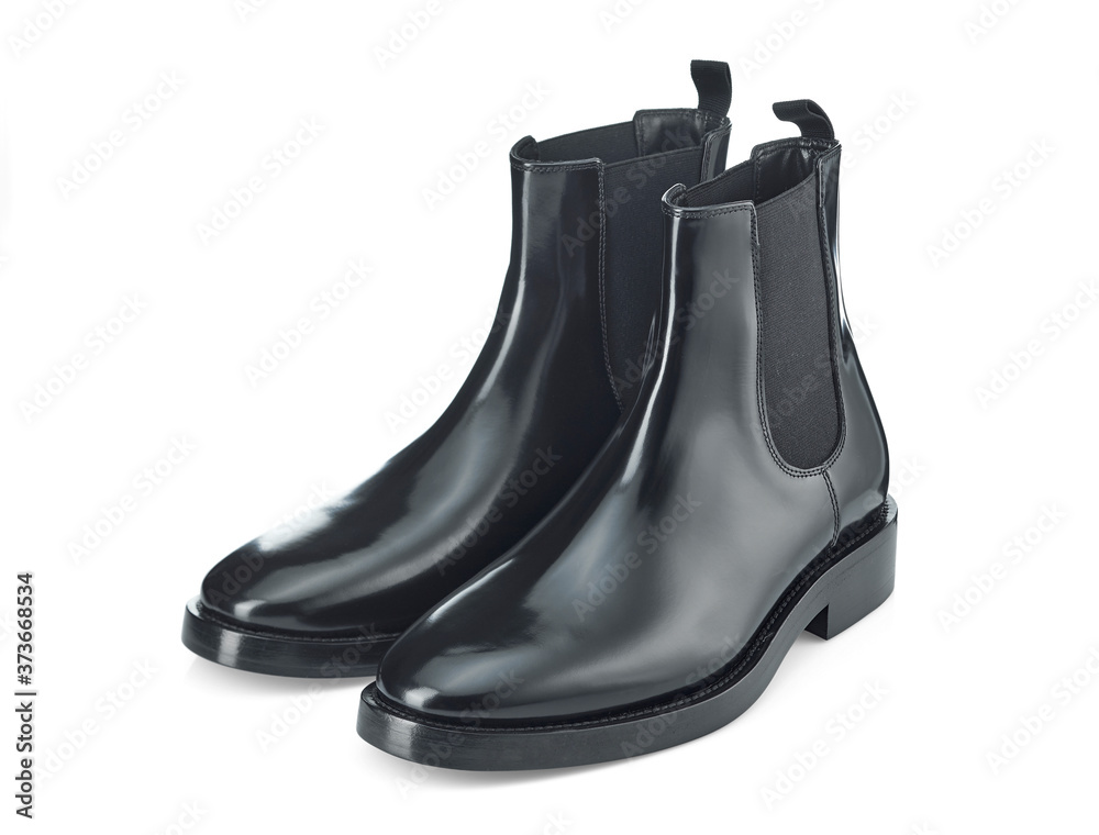 glossy chelsea boots
