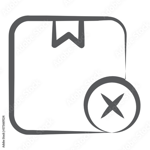 
Line style of cross mark with parel, cancel order vector 
