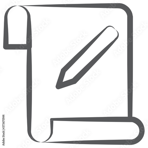 
Icon of paper with pencil denoting concept of task list icon
