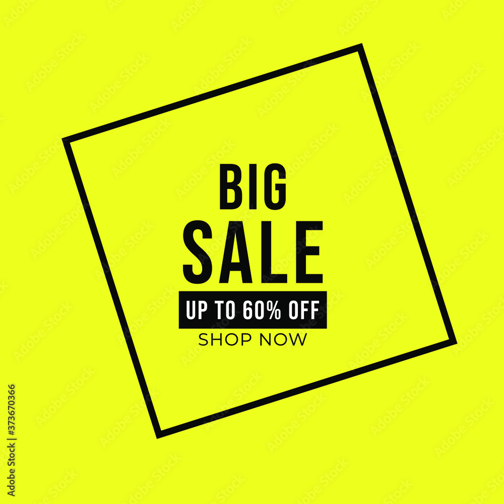Fototapeta premium yellow simple rectangle big sale banner