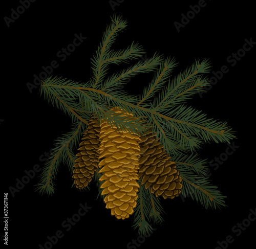 The bump is a spruce object. Vector illustration