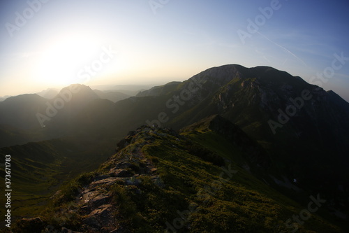 Evening golden hour in Tatra Mountains