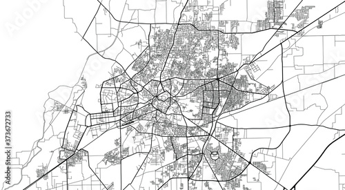 Urban vector city map of Multan, Pakistan, Asia