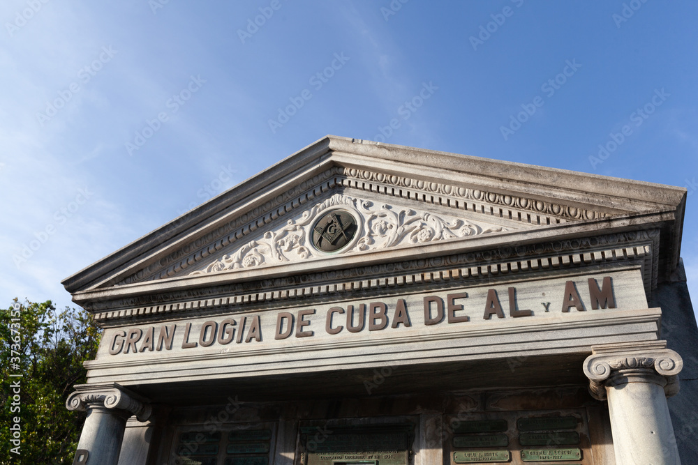 Obraz premium Masonic Burial vault (tomb), Colon Cemetery, Havana, Cuba