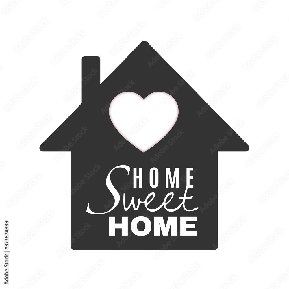 Home Sweet Home icon. Vector illustration with house hood and lovely heart and incense chimney. Home Sweet Home icon. Vector illustration with house hood and lovely heart and incense chimney.