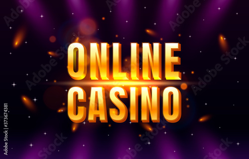 Casino online play now slots golden coins, casino slot sign machine, night jackpot Vegas. Vector