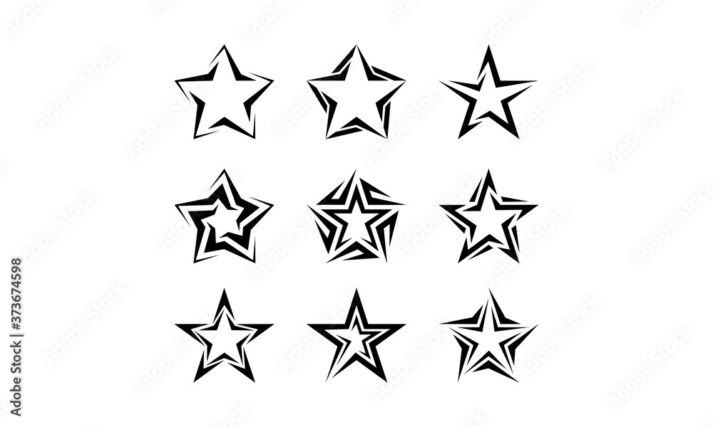 Modern star collection logo design vector Modern star collection logo design vector