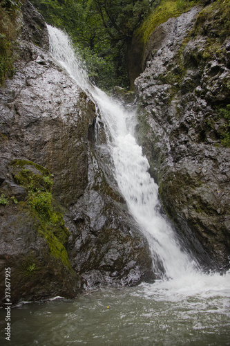 Waterfall by the main road between Batumi and Sarpi  Adjara  Georgia.