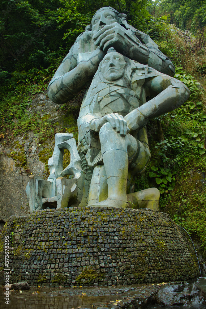 Big statue of The Apostle Andrew the First-Called near Sarpi, Adjara, Georgia.
