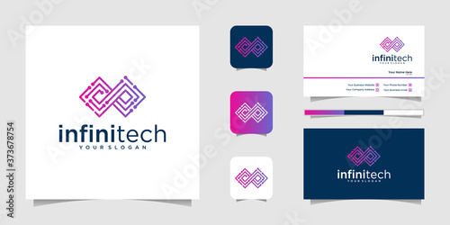 Creative infinity tech line. modern infinity logo design and business