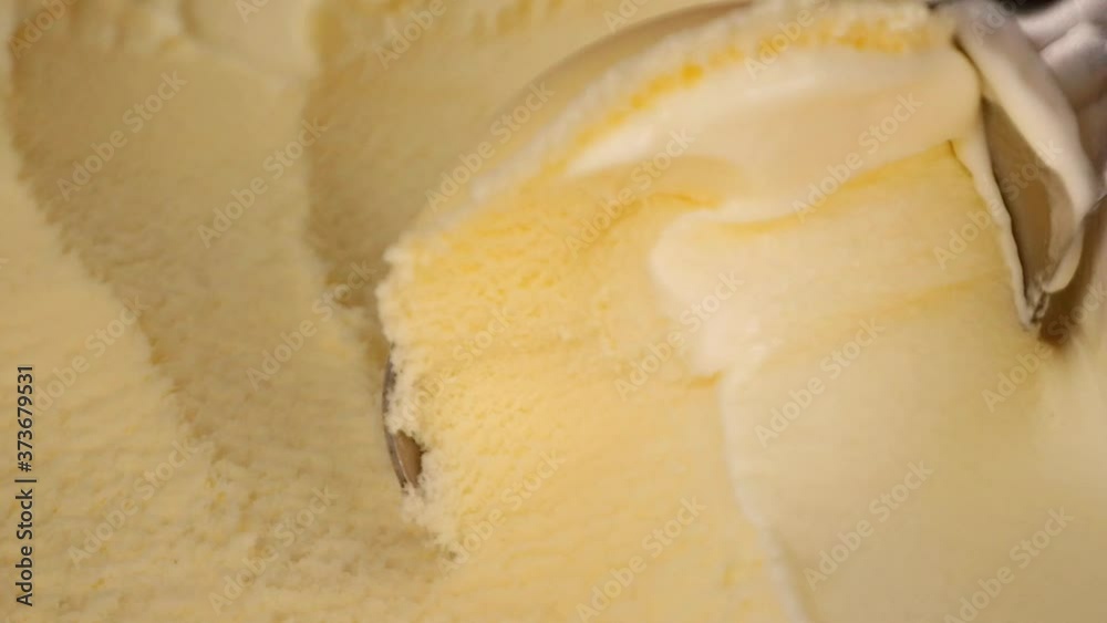Slow motion Scooping ice cream Vanilla. Slow motion Scooping ice cream Vanilla.