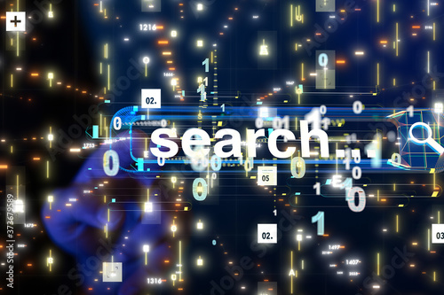 online search bar engine touch digital 3d