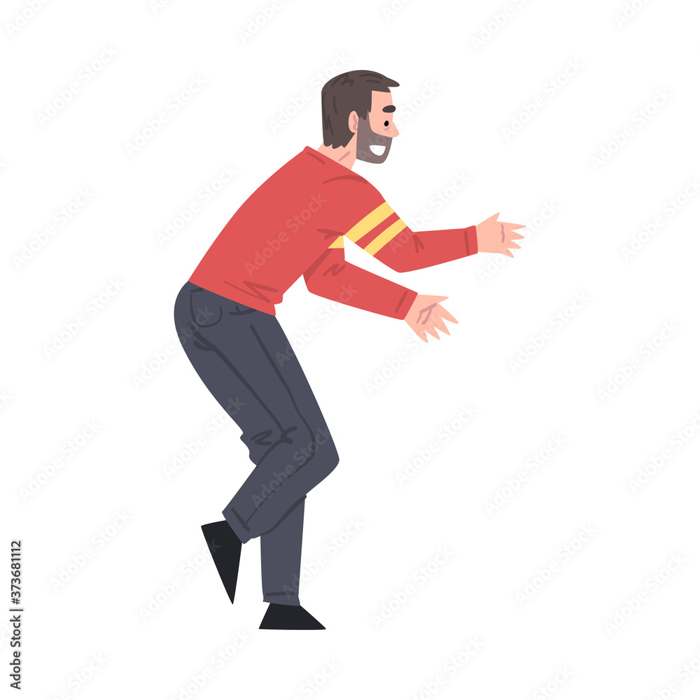 Smiling Young Man, Happy Father Character Cartoon Style Vector Illustration on White Background Smiling Young Man, Happy Father Character Cartoon Style Vector Illustration on White Background