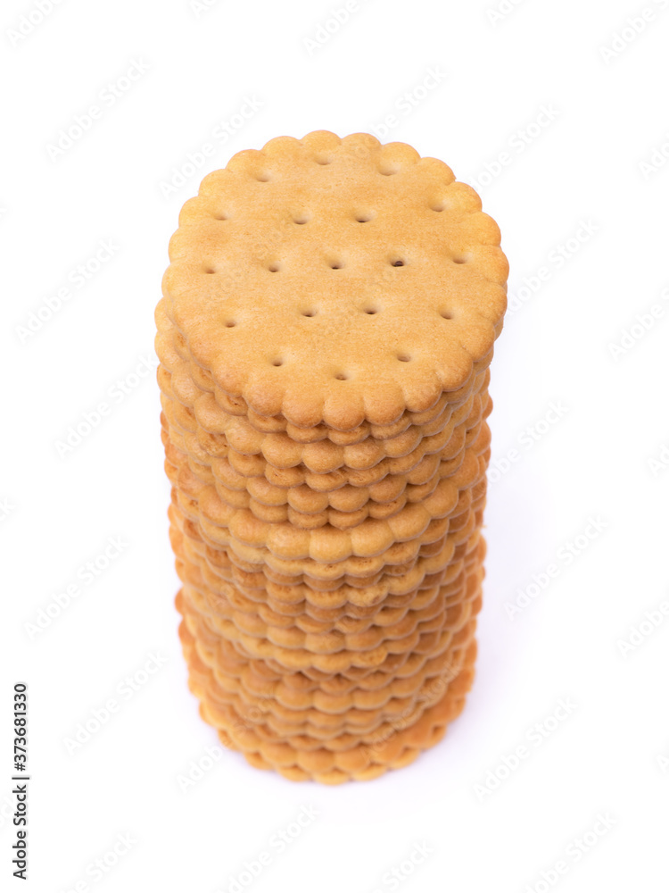 Stack of double round biscuit cookies Stack of double round biscuit cookies