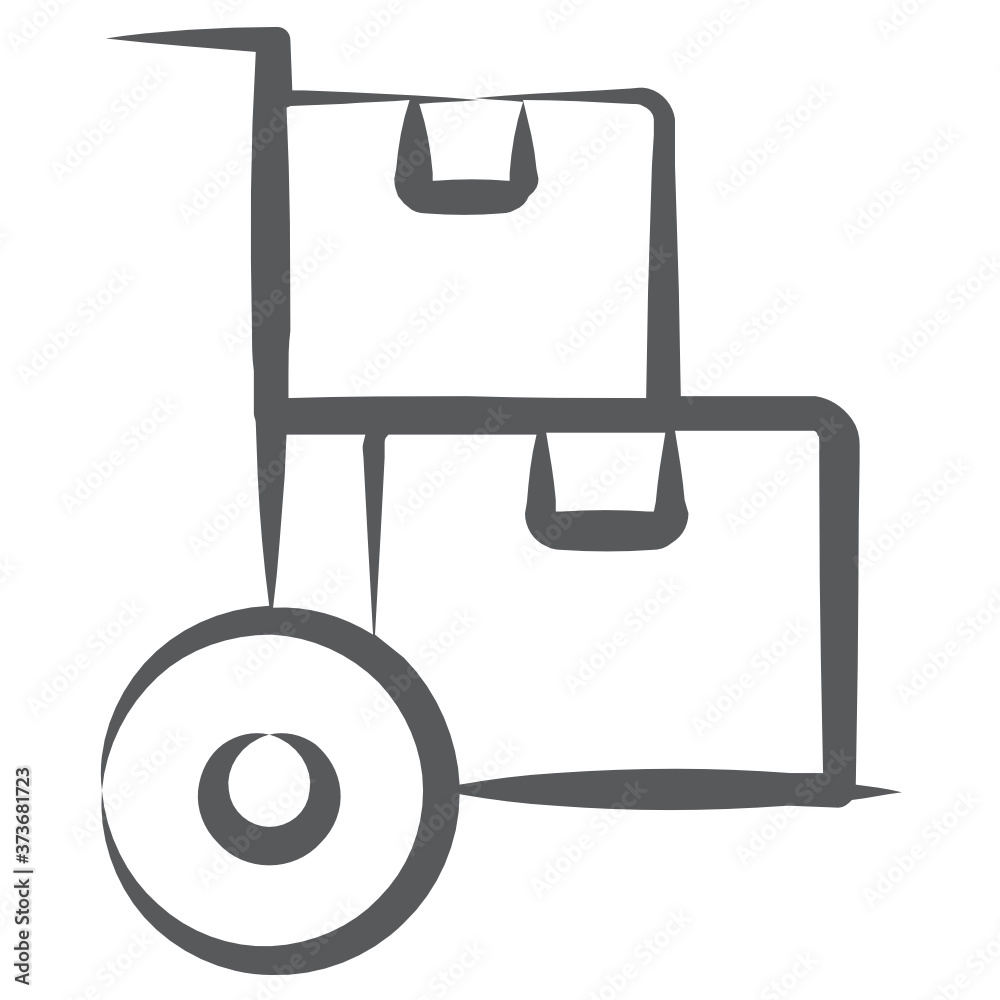 A linear vector design of luggage cart icon
A linear vector design of luggage cart icon