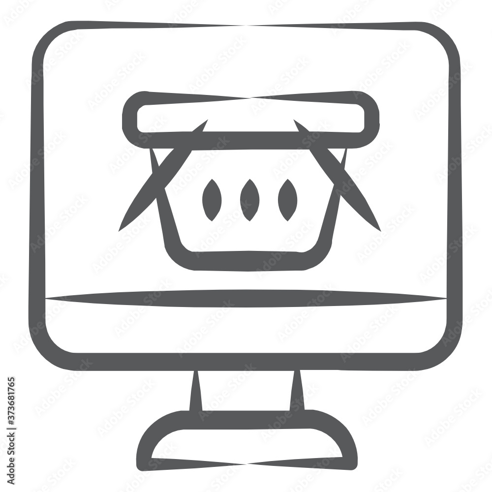 Online shopping concept icon, linear style of e commerce vector
Online shopping concept icon, linear style of e commerce vector