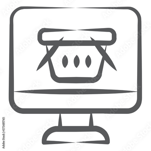 
Online shopping concept icon, linear style of e commerce vector 
