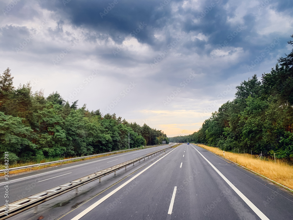 Asphalt road and beautiful nature landscape