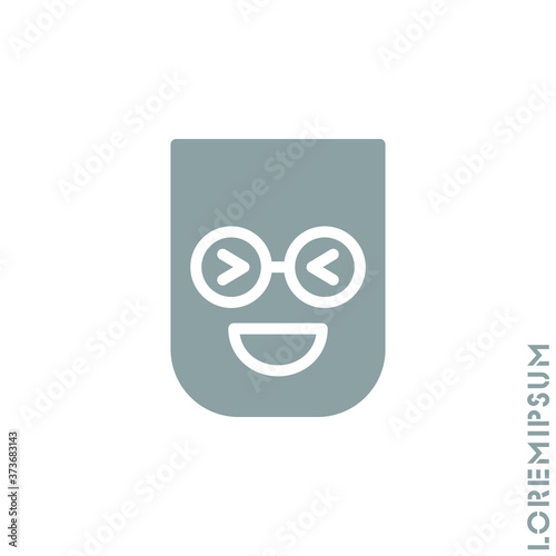 Emoticon vector icon on white background. vector emoticon icon symbol sign from modern user interface collection for mobile concept and web apps design. Laugh, emoji icon vector, emotion, fun symbol. 