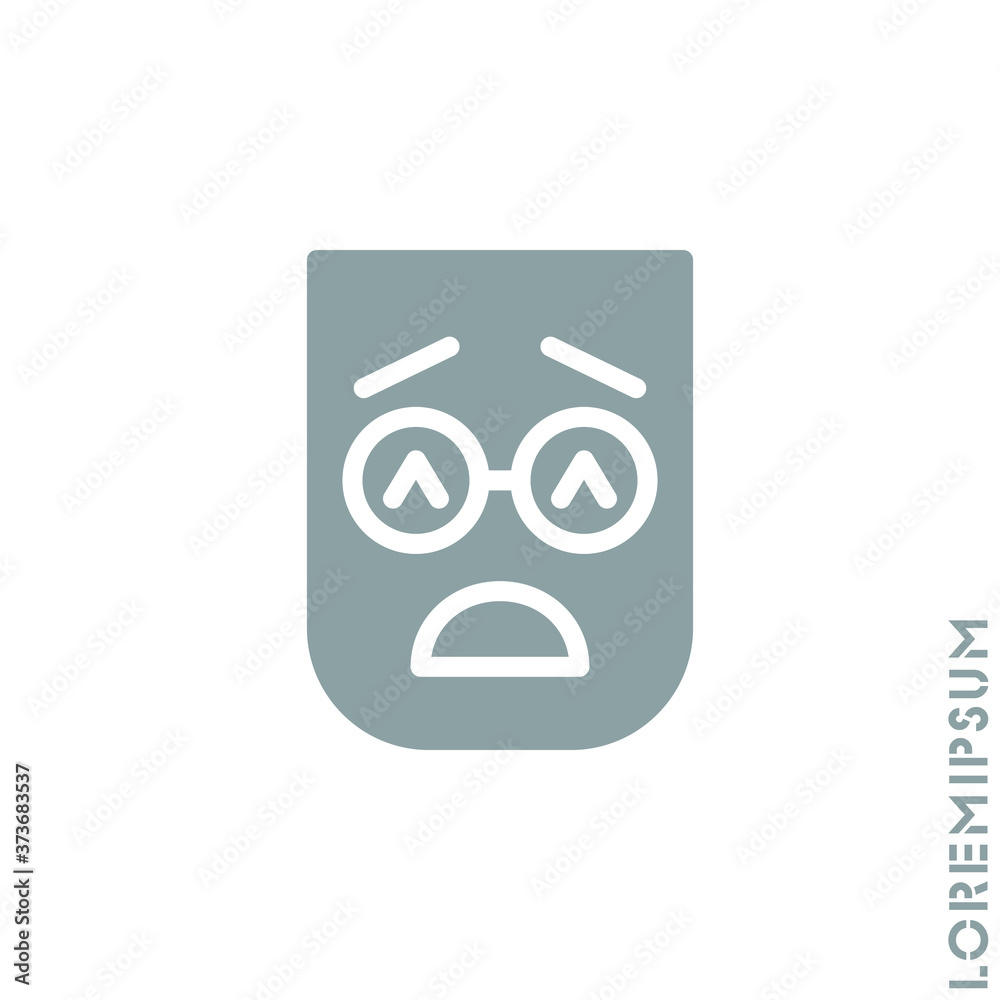 Sad Give Up Tired Emoticon Icon Vector Illustration. Style. Very Sad Cry Stressful Emoticon Icon Vector Illustration. Gray on white background Sad Give Up Tired Emoticon Icon Vector Illustration. Style. Very Sad Cry Stressful Emoticon Icon Vector Illustration. Gray on white background