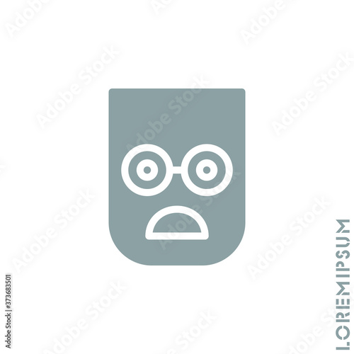 Frowning with open mouth emoji vector icon. frowning with open mouth emoji icon, vector simple element illustration from editable emoji concept isolated. Gray on white background