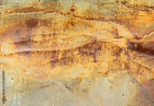 Panoramic grunge rusted metal texture, rust and oxidized metal background. Horizontal